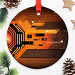 Technology Design Tech Computer Future Business Round Ornament (Two Sides) Front