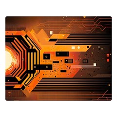 Technology Design Tech Computer Future Business One Side Premium Plush Fleece Blanket (large)