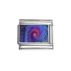 Fractal Fractals Spiral Vortex Blue Dark Art Italian Charm (9mm)