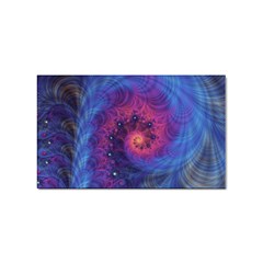 Fractal Fractals Spiral Vortex Blue Dark Art Sticker (rectangular) by Ravend