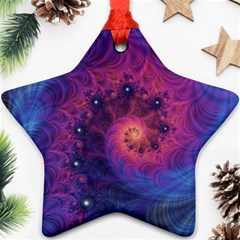 Fractal Fractals Spiral Vortex Blue Dark Art Star Ornament (two Sides) by Ravend