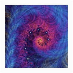 Fractal Fractals Spiral Vortex Blue Dark Art Medium Glasses Cloth (2 Sides) by Ravend