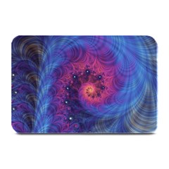 Fractal Fractals Spiral Vortex Blue Dark Art Plate Mats by Ravend