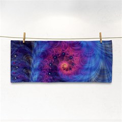 Fractal Fractals Spiral Vortex Blue Dark Art Hand Towel by Ravend