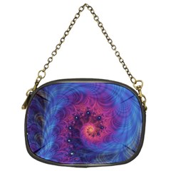 Fractal Fractals Spiral Vortex Blue Dark Art Chain Purse (one Side) by Ravend