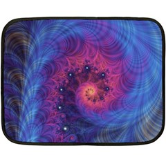 Fractal Fractals Spiral Vortex Blue Dark Art One Side Fleece Blanket (mini) by Ravend