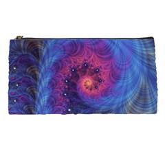 Fractal Fractals Spiral Vortex Blue Dark Art Pencil Case by Ravend