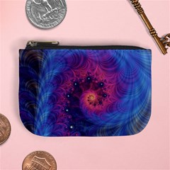 Fractal Fractals Spiral Vortex Blue Dark Art Mini Coin Purse by Ravend