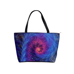 Fractal Fractals Spiral Vortex Blue Dark Art Classic Shoulder Handbag by Ravend