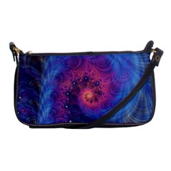 Fractal Fractals Spiral Vortex Blue Dark Art Shoulder Clutch Bag by Ravend