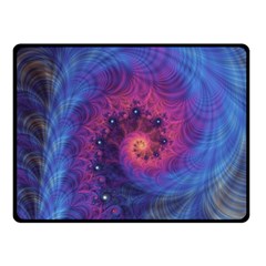 Fractal Fractals Spiral Vortex Blue Dark Art Fleece Blanket (small) by Ravend