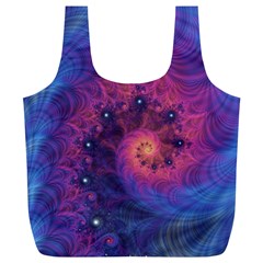 Fractal Fractals Spiral Vortex Blue Dark Art Full Print Recycle Bag (xl) by Ravend