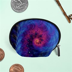 Fractal Fractals Spiral Vortex Blue Dark Art Accessory Pouch (small) by Ravend