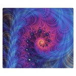 Fractal Fractals Spiral Vortex Blue Dark Art Premium Plush Fleece Blanket (Small) 50 x40  Blanket Front