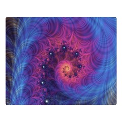 Fractal Fractals Spiral Vortex Blue Dark Art Premium Plush Fleece Blanket (large) by Ravend