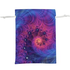 Fractal Fractals Spiral Vortex Blue Dark Art Lightweight Drawstring Pouch (xl) by Ravend