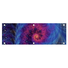 Fractal Fractals Spiral Vortex Blue Dark Art Banner And Sign 6  X 2  by Ravend