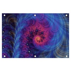 Fractal Fractals Spiral Vortex Blue Dark Art Banner And Sign 6  X 4  by Ravend