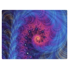 Fractal Fractals Spiral Vortex Blue Dark Art Premium Plush Fleece Blanket (extra Small) by Ravend