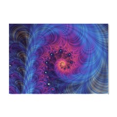 Fractal Fractals Spiral Vortex Blue Dark Art Crystal Sticker (a4)