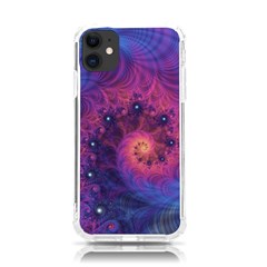 Fractal Fractals Spiral Vortex Blue Dark Art Iphone 11 Tpu Uv Print Case