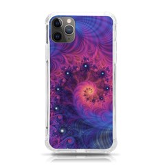 Fractal Fractals Spiral Vortex Blue Dark Art Iphone 11 Pro Max 6 5 Inch Tpu Uv Print Case by Ravend