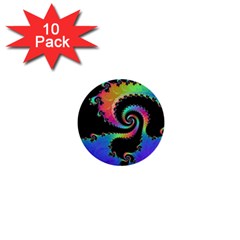 Fractal Spiral Vortex Swirl Whirlpool Math 1  Mini Buttons (10 Pack)  by Ravend