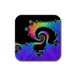 Fractal Spiral Vortex Swirl Whirlpool Math Rubber Square Coaster (4 pack) Front