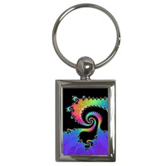 Fractal Spiral Vortex Swirl Whirlpool Math Key Chain (rectangle) by Ravend