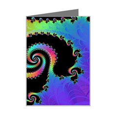 Fractal Spiral Vortex Swirl Whirlpool Math Mini Greeting Card by Ravend