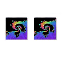 Fractal Spiral Vortex Swirl Whirlpool Math Cufflinks (square) by Ravend