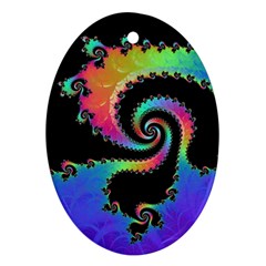 Fractal Spiral Vortex Swirl Whirlpool Math Oval Ornament (two Sides) by Ravend