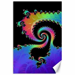 Fractal Spiral Vortex Swirl Whirlpool Math Canvas 24  X 36  by Ravend