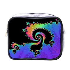 Fractal Spiral Vortex Swirl Whirlpool Math Mini Toiletries Bag (one Side) by Ravend