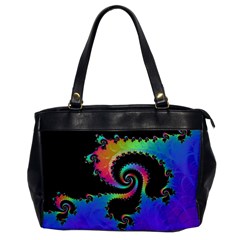 Fractal Spiral Vortex Swirl Whirlpool Math Oversize Office Handbag by Ravend