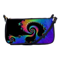 Fractal Spiral Vortex Swirl Whirlpool Math Shoulder Clutch Bag by Ravend