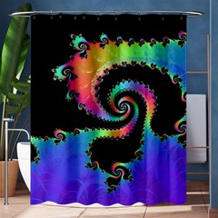 Fractal Spiral Vortex Swirl Whirlpool Math Shower Curtain 60  X 72  (medium)  by Ravend