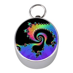 Fractal Spiral Vortex Swirl Whirlpool Math Mini Silver Compasses by Ravend