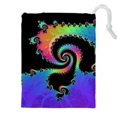 Fractal Spiral Vortex Swirl Whirlpool Math Drawstring Pouch (4xl) by Ravend