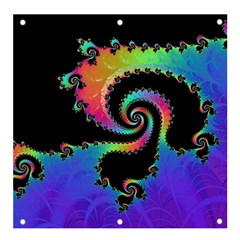 Fractal Spiral Vortex Swirl Whirlpool Math Banner And Sign 4  X 4  by Ravend