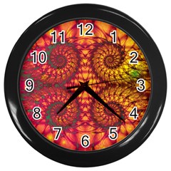 Art Pattern Fractal Design Abstract Artwork Wall Clock (Black)