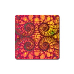 Art Pattern Fractal Design Abstract Artwork Square Magnet