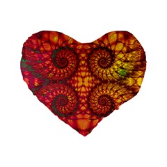 Art Pattern Fractal Design Abstract Artwork Standard 16  Premium Flano Heart Shape Cushions