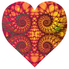 Art Pattern Fractal Design Abstract Artwork Wooden Puzzle Heart