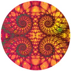 Art Pattern Fractal Design Abstract Artwork Wooden Puzzle Round