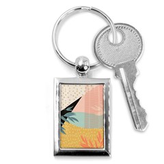 Leaves Pattern Design Colorful Decorative Texture Key Chain (rectangle) by Ravend