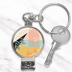 Leaves Pattern Design Colorful Decorative Texture Nail Clippers Key Chain