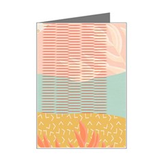 Leaves Pattern Design Colorful Decorative Texture Mini Greeting Card by Ravend