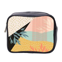 Leaves Pattern Design Colorful Decorative Texture Mini Toiletries Bag (two Sides) by Ravend