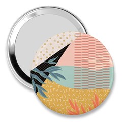 Leaves Pattern Design Colorful Decorative Texture 3  Handbag Mirrors by Ravend